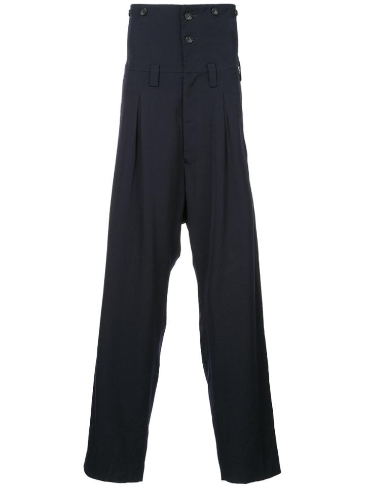 Yohji Yamamoto Vintage High Rise Loose Trousers - Blue