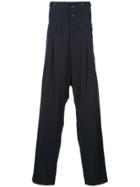 Yohji Yamamoto Vintage High Rise Loose Trousers - Blue