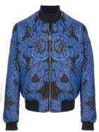 Versace Printed Bomber Jacket - Blue