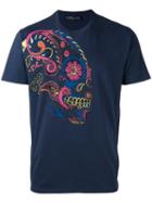 Etro Skull Printed T-shirt, Men's, Size: Xs, Blue, Cotton