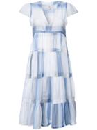 Lemlem Pleated Trim Flared Dress, Women's, Size: Medium, White, Cotton