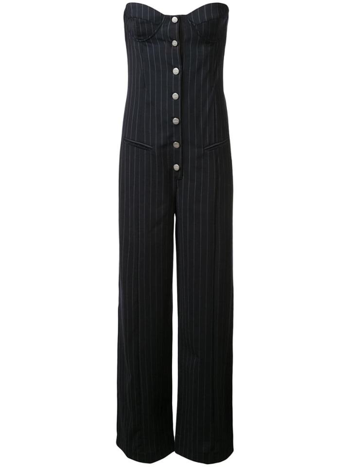 Miaou Pinstripe Jumpsuit - Black