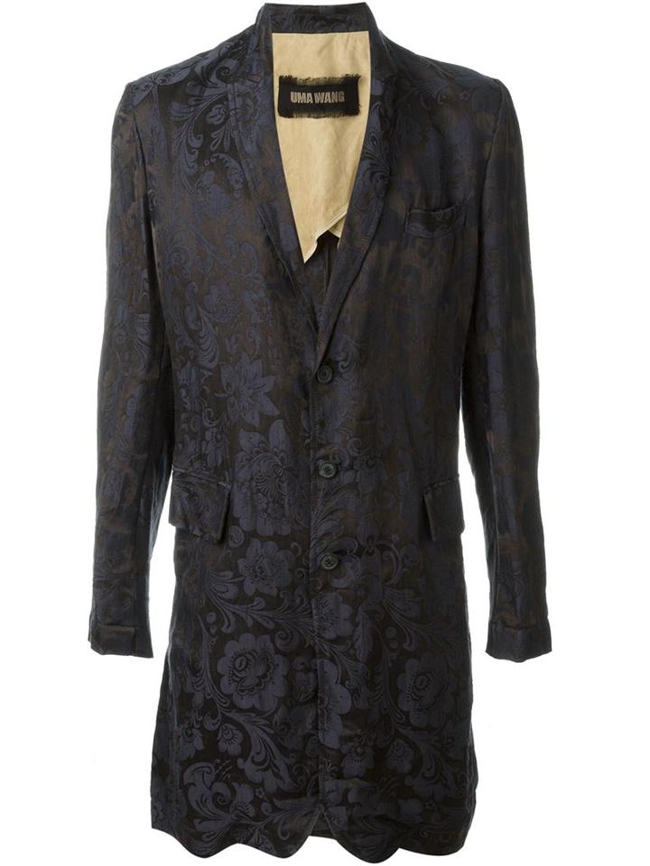Uma Wang Floral Pattern 'guido' Long Coat