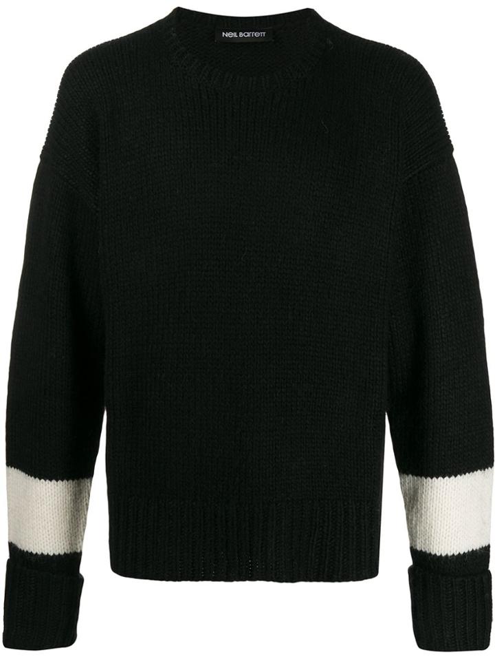 Neil Barrett Block Stripe Knit Jumper - Black