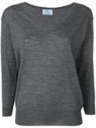 Prada V-neck Sweater - Grey