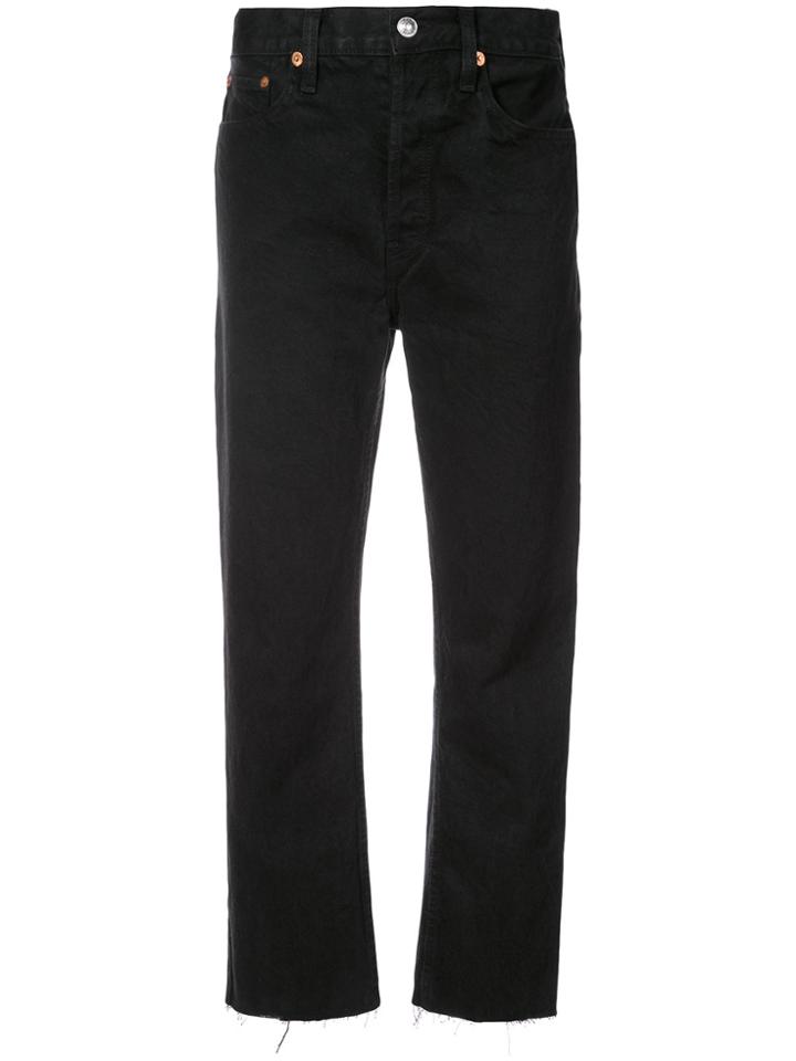 Re/done High Rise Pipe Jeans - Black