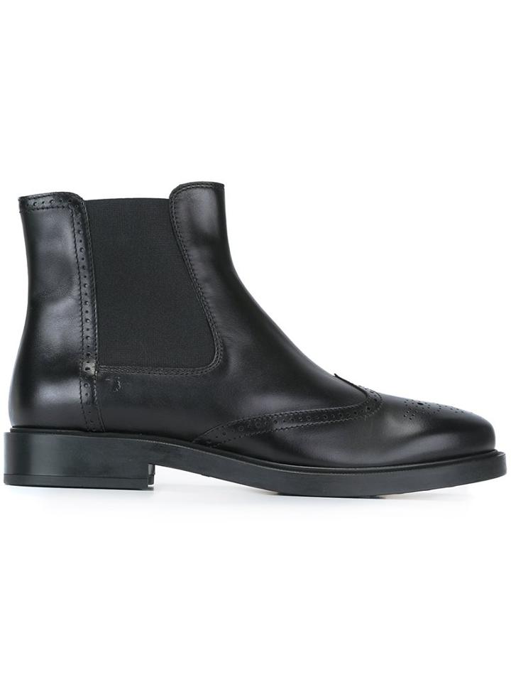 Tod's Brogue Detailing Chelsea Boots