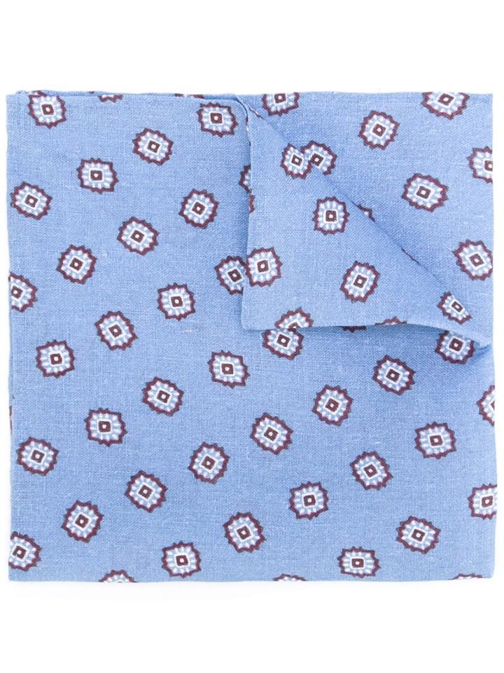 Fashion Clinic Timeless Floral Print Pocket Square, Men's, Blue, Linen/flax