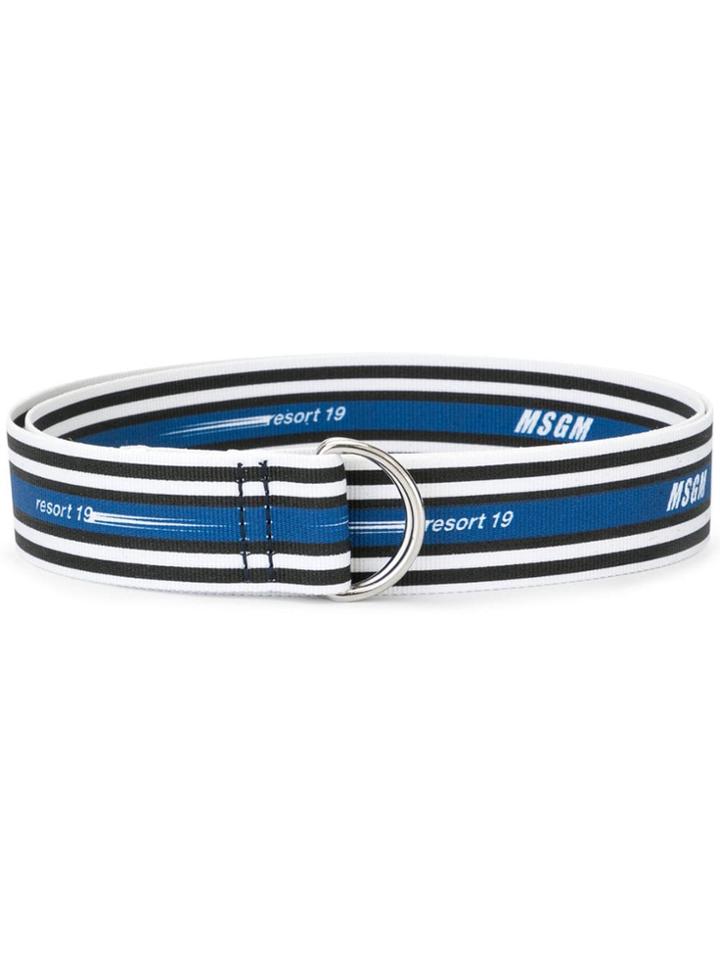 Msgm Logo Printed Woven Belt - Multicolour