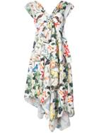 Nicole Miller Asymmetric Ruffle Dress - Multicolour