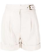 Twin-set High Waisted Shorts - Neutrals