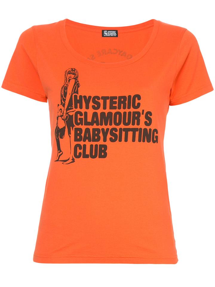 Hysteric Glamour Babysitting Print T-shirt - Yellow & Orange