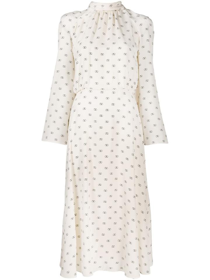 Valentino V Logo Dress - Neutrals