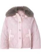 Army Yves Salomon Hooded Short Jacket - Pink & Purple