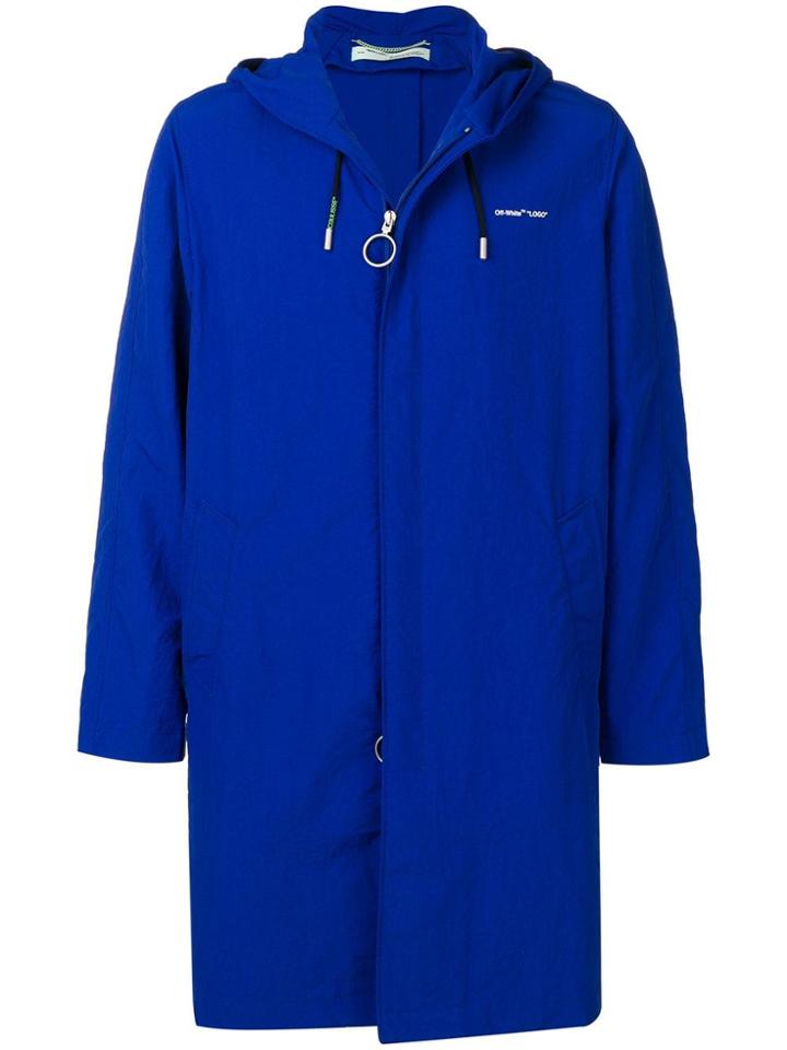 Off-white Diagonal Stripe Coat - Blue