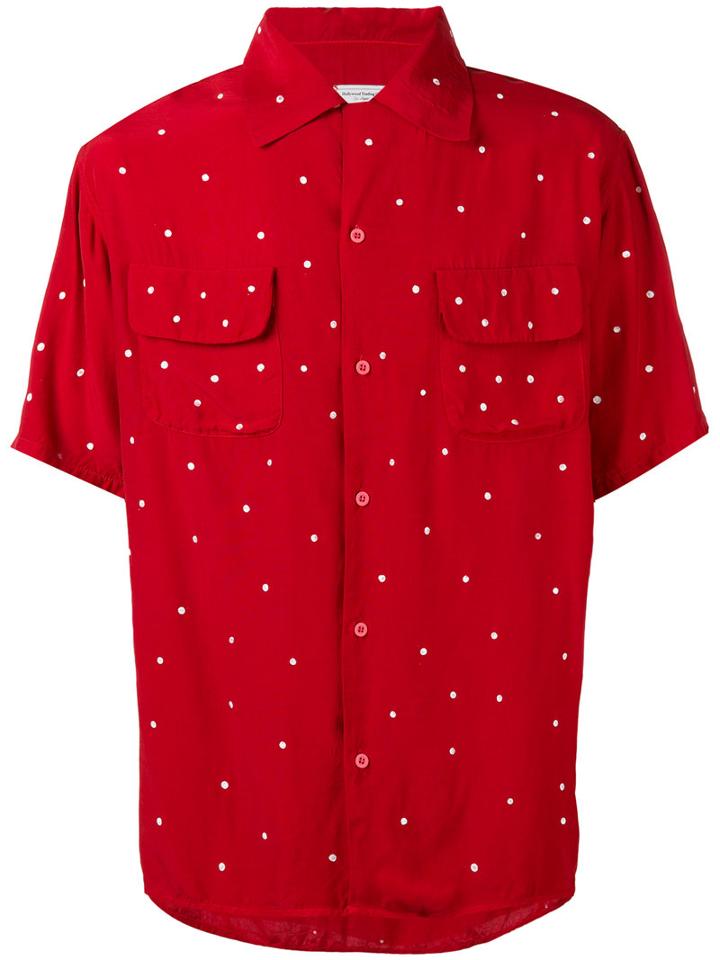 Htc Hollywood Trading Company Dot Print Shirt, Men's, Size: Large, Red, Viscose