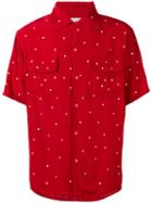 Htc Hollywood Trading Company Dot Print Shirt, Men's, Size: Large, Red, Viscose