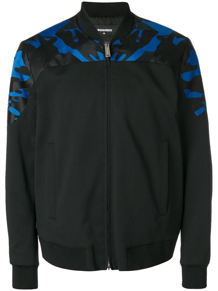 Dsquared2 Camouflage Insert Bomber Jacket - Black