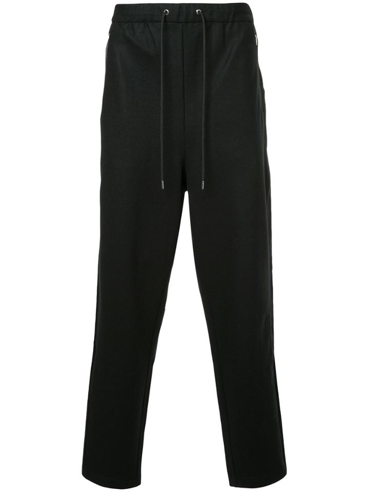 En Route Straight-leg Drawstring Trousers - Black