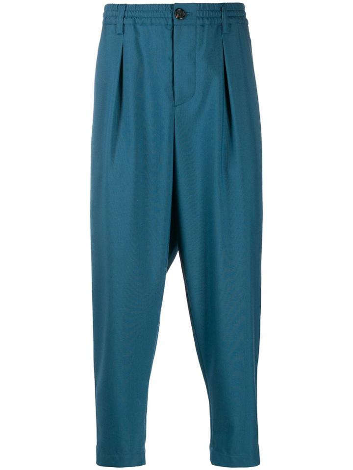 Marni Elasticated Waistband Cropped Trousers - Blue