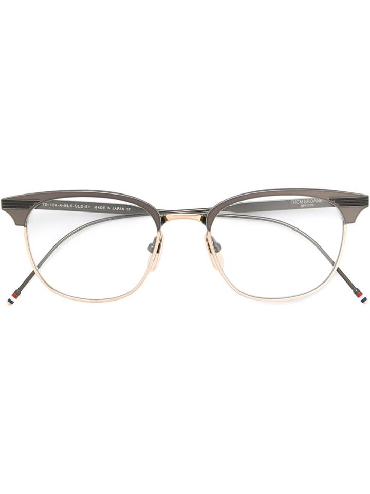 Thom Browne Eyewear Black Iron & Gold Optical Glasses