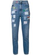 History Repeats Patchwork Skinny Jeans - Blue