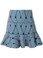 Flared Hem Printed Skirt - Women - Silk/spandex/elastane/viscose - 40, White, Silk/spandex/elastane/viscose, Victoria Victoria Beckham