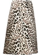 Prada Leopard Print Skirt - Neutrals
