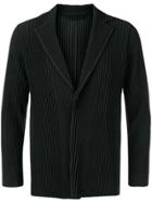 Homme Plissé Issey Miyake Ribbed Style Fitted Blazer - Black