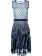 Etro Flared Knit Dress, Women's, Size: 42, Blue, Viscose/polyamide/silk