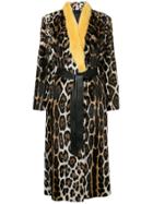 Liska Leopard Patterned Coat - Brown