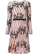 M Missoni Beaded Trim Fitted Waist Dress - Pink & Purple