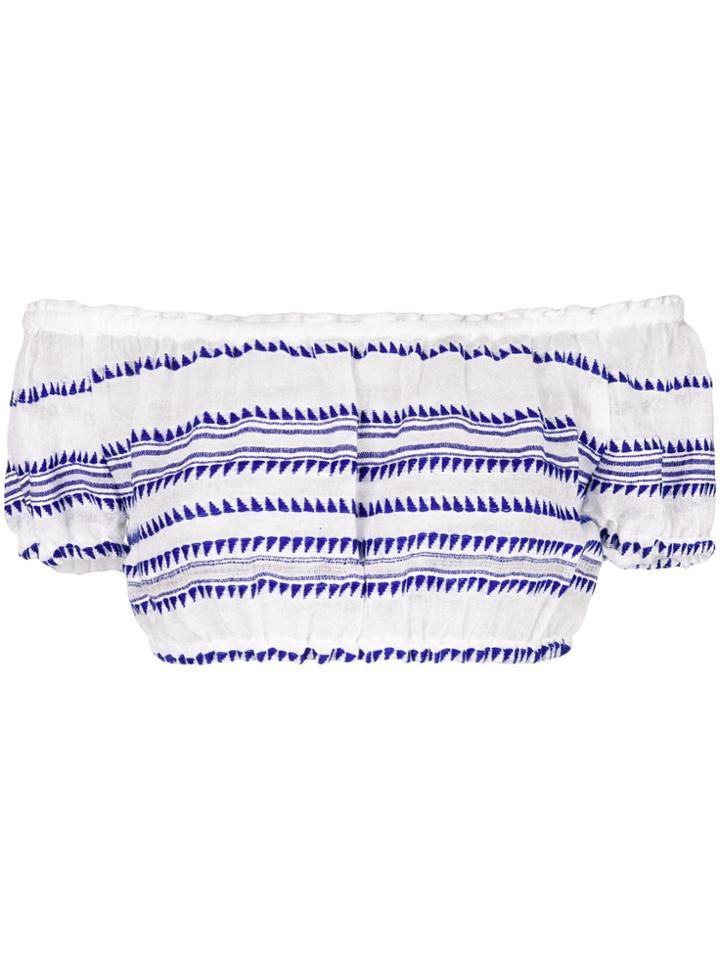 Lemlem Woven Off-the-shoulder Cropped Top - White