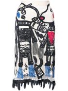 Tsumori Chisato Embroidered Fringed Skirt - White