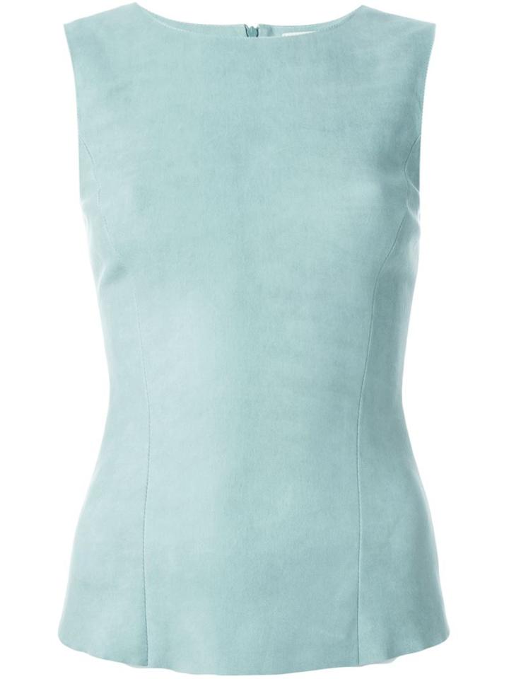 Drome Sleeveless Leather Top, Women's, Size: M, Green, Leather