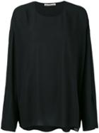 Acne Studios - Curved Hem Blouse - Women - Polyester - 38, Women's, Black, Polyester