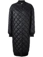Stella Mccartney Quilted Long Coat, Women's, Size: 40, Black, Polyester/polyurethane/viscose