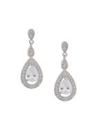 V Jewellery Crystal Tear Drop Earrings - Silver