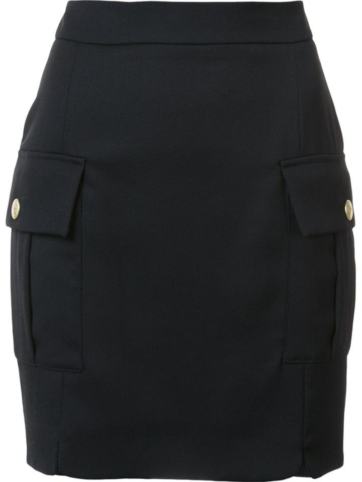 Pierre Balmain Flap Pocket Mini Skirt - Black