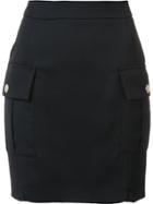 Pierre Balmain Flap Pocket Mini Skirt - Black
