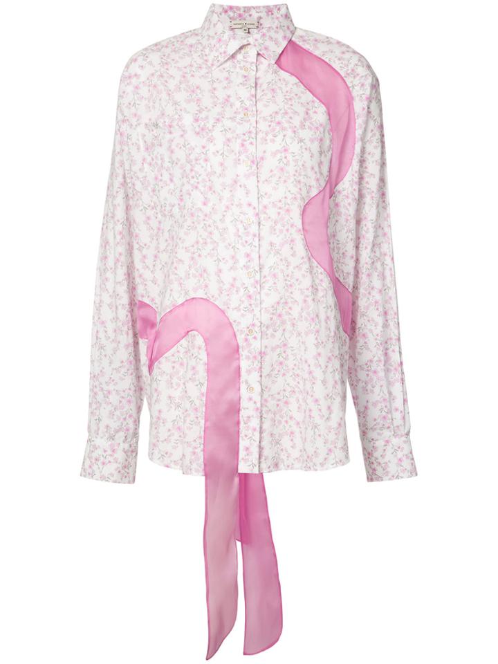 Natasha Zinko Floral Ribbon Shirt - White