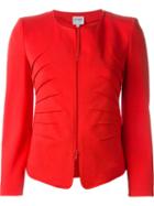 Armani Collezioni Fitted Zip Jacket, Women's, Size: 42, Red, Polyamide/spandex/elastane/viscose