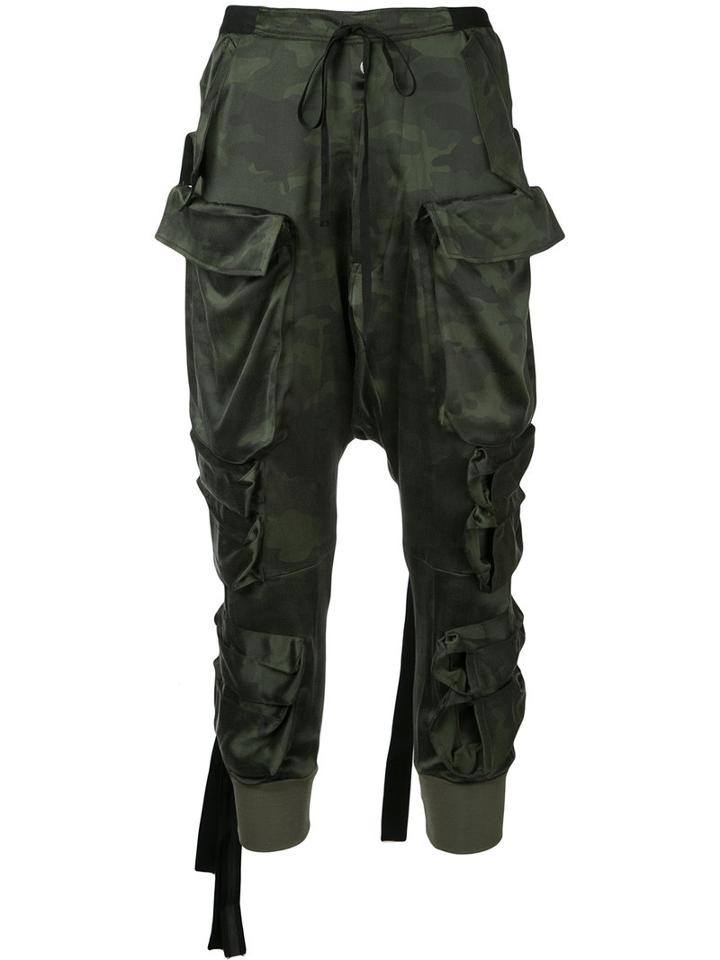 Unravel Project - Tapered Trousers - Women - Silk - S, Green, Silk
