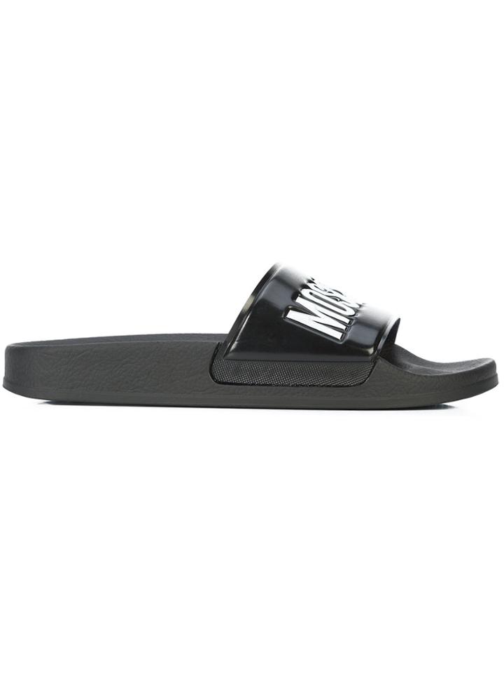 Moschino Logo Sliders - Black