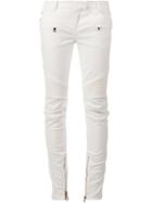 Balmain Skinny Trousers, Women's, Size: 36, White, Cotton/spandex/elastane