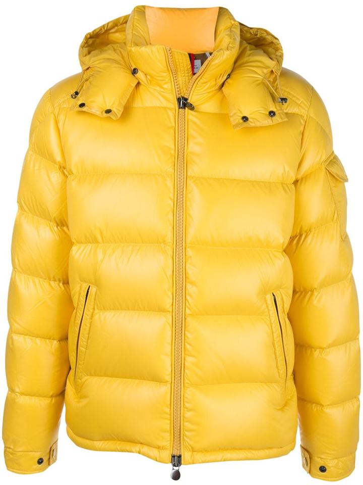 Moncler Logo Patch Puffer Jacket - Yellow