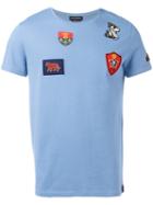 Alexander Mcqueen Patch Detail T-shirt, Men's, Size: Small, Blue, Cotton/viscose/polyester