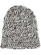 Greg Lauren Bicolour Knit Beanie, Adult Unisex, Black, Cotton