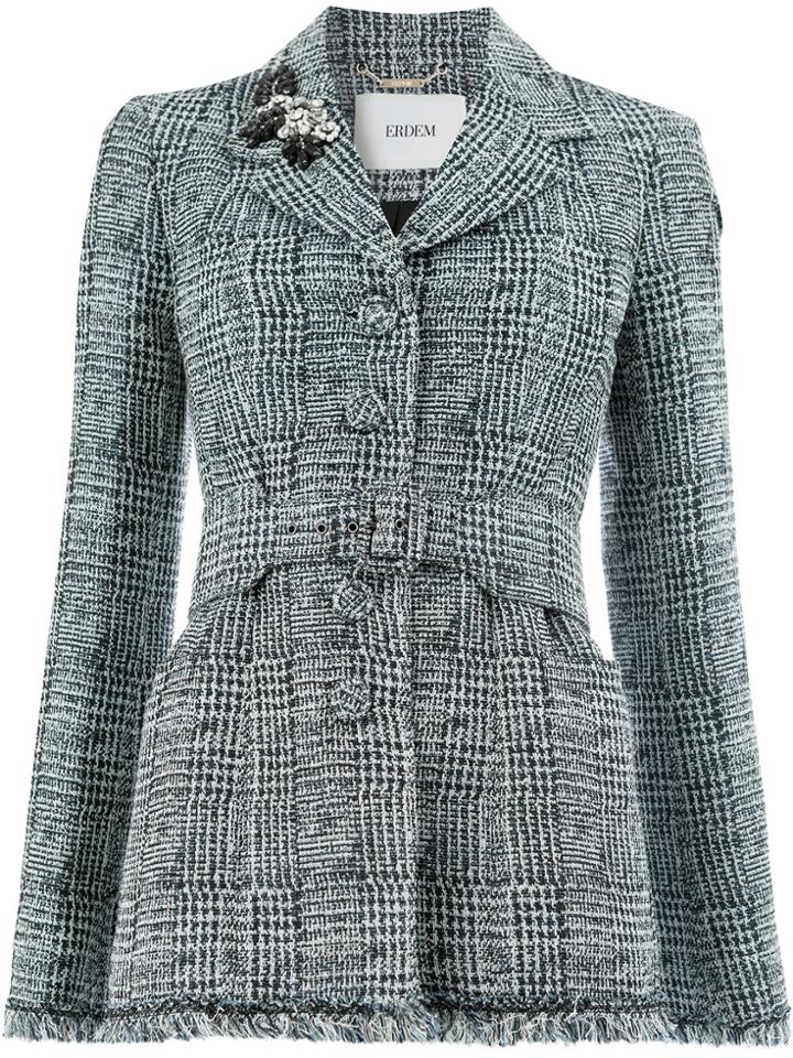 Erdem Tweed Blazer - Blue