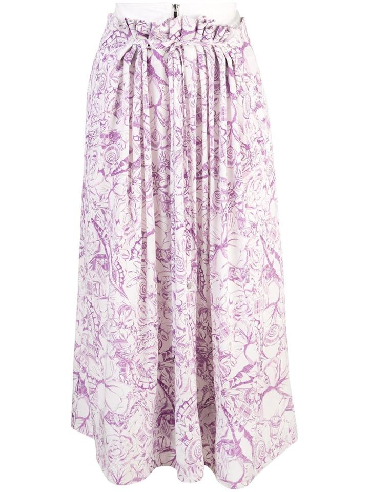 Tibi Isa Toile Double Waist Overlay Skirt - Purple